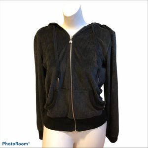 Victoria’s Secret black velvet angel sing zip up